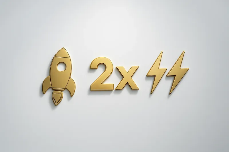 Gold and white instant game icons with rocket and lightning bolts
